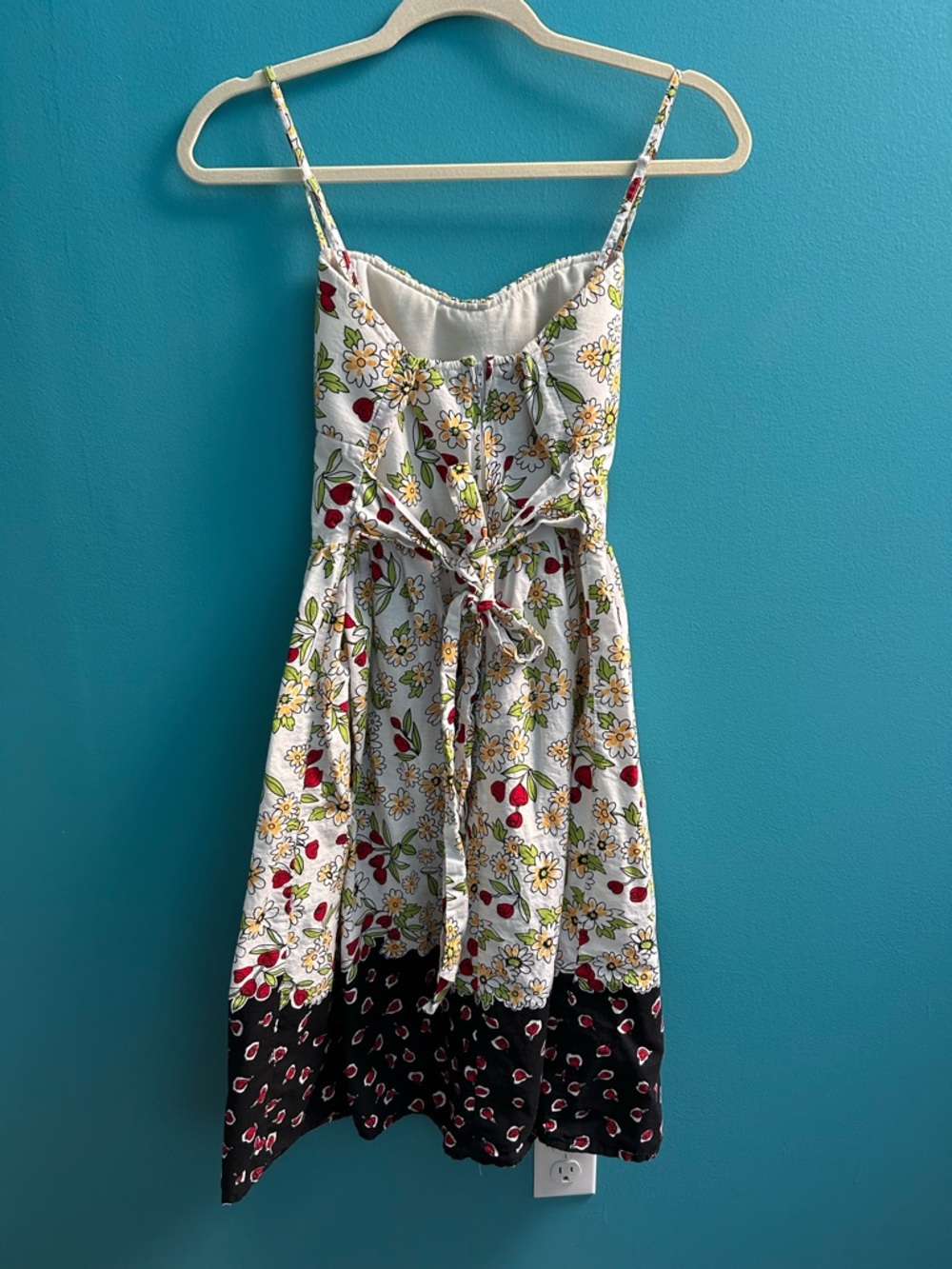 Cottagecore Floral Strawberry Sundress 100% Cotton - Picture 6 of 6